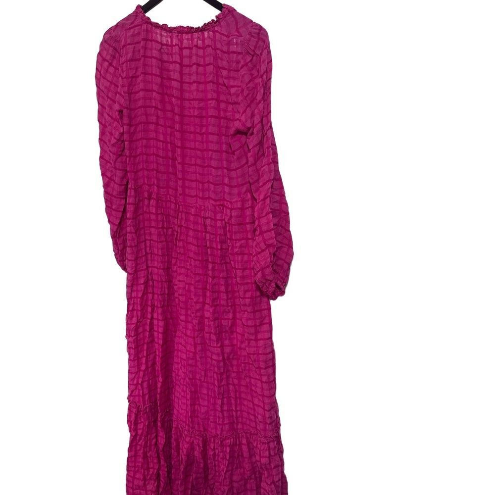 Free People Maxi Dress S Vacation Boho Resort Festival Vibrant Fuchsia Pink Edie - Picture 4 of 7
